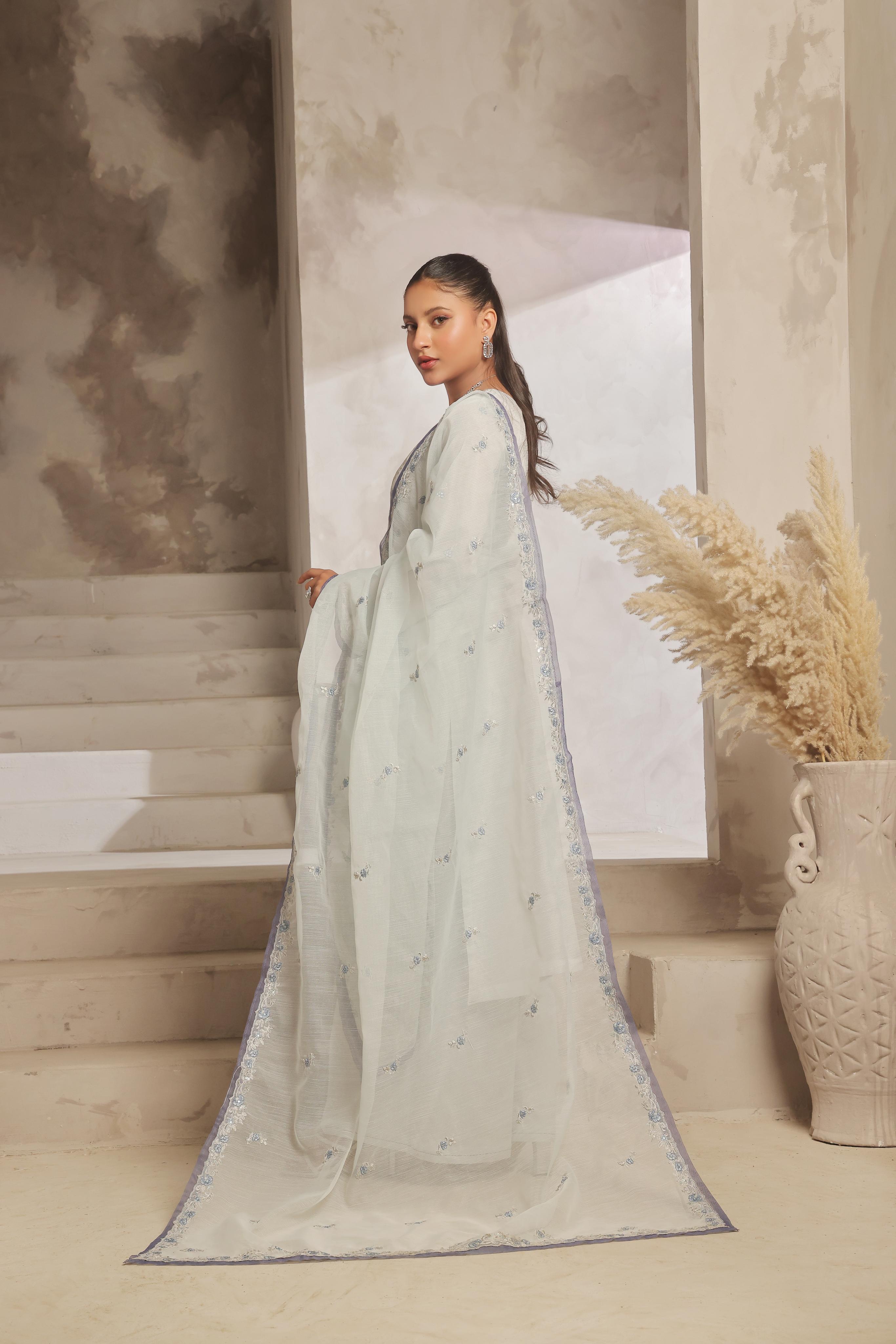 Dressline Launching New Semi Stitched  3 Pcs Premium Emb ChikankariDoriya Lawn Collection