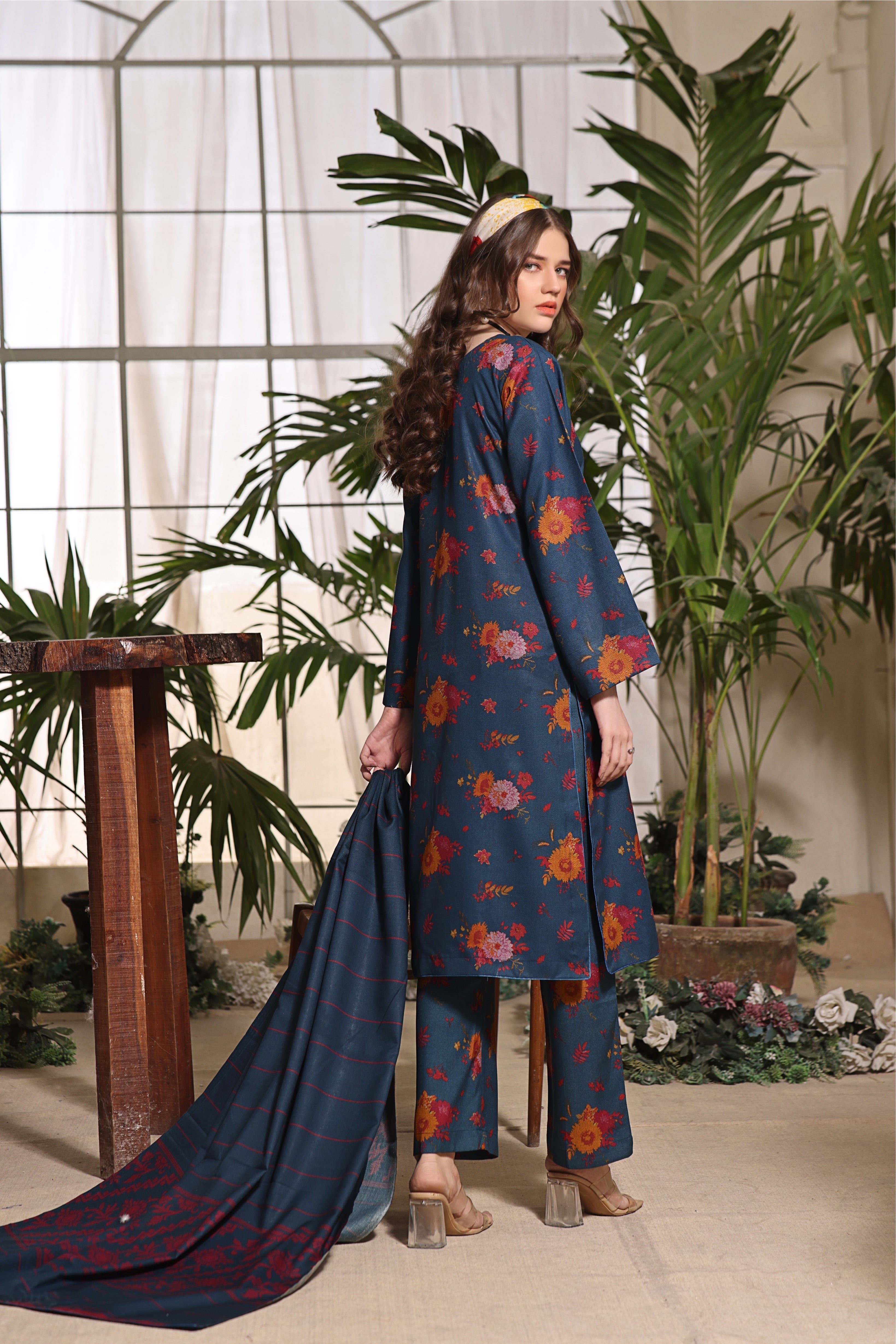 Feathers Unstitched 3 Piece Winter Collection-MELLOW-FT323