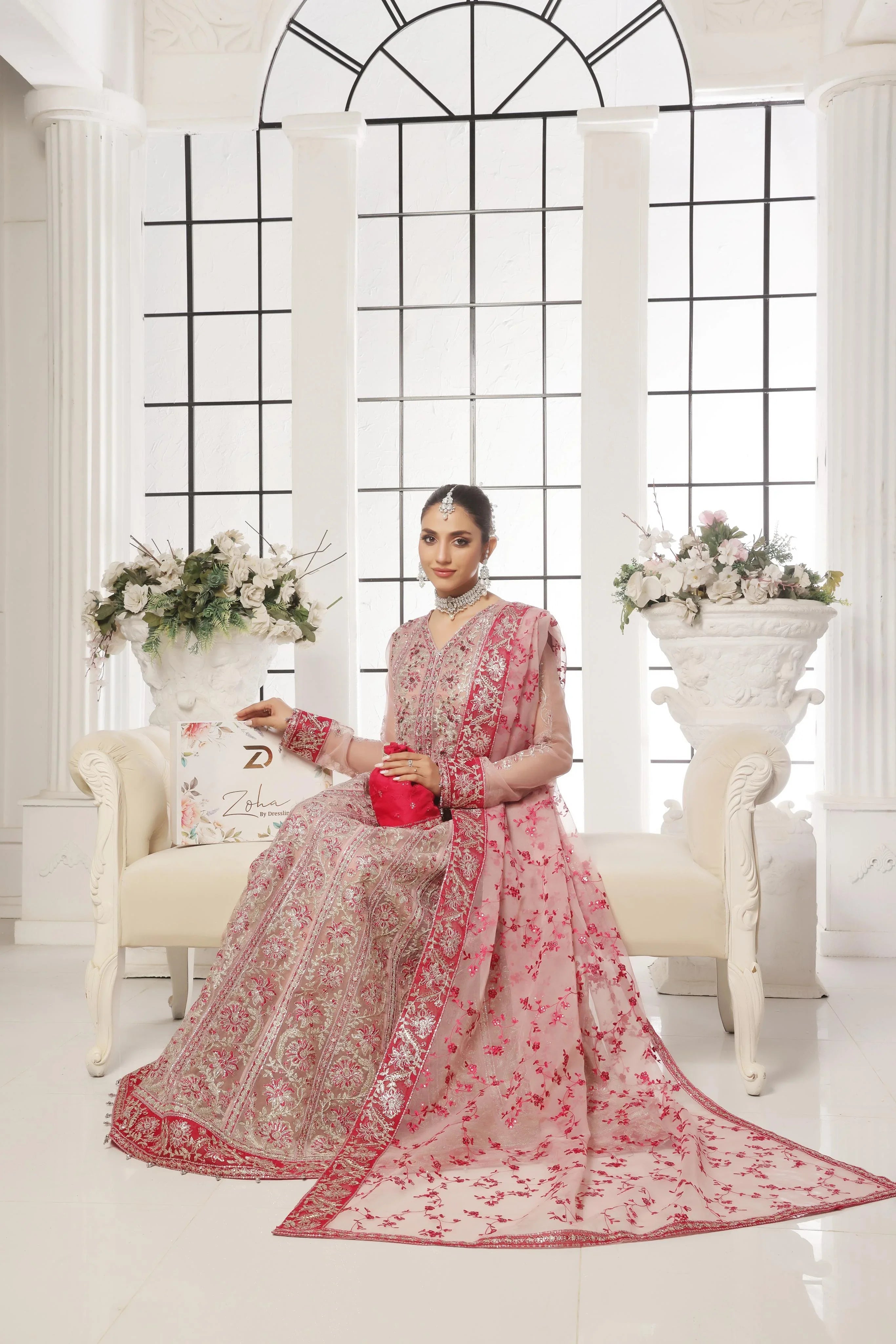 Dressline New Semi Stitched 3 Pc Luxury Emb Maxi Collection