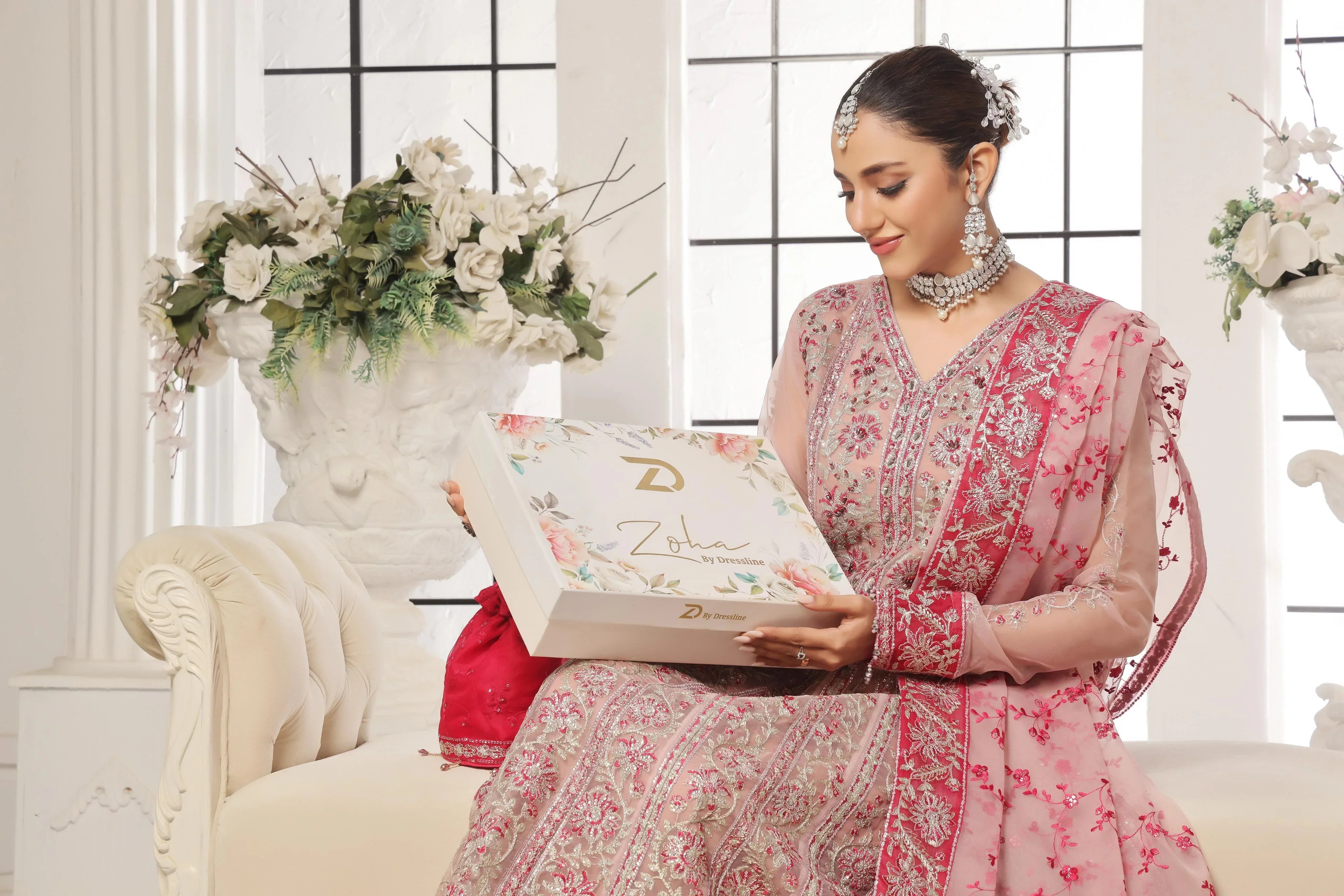 Dressline New Semi Stitched 3 Pc Luxury Emb Maxi Collection
