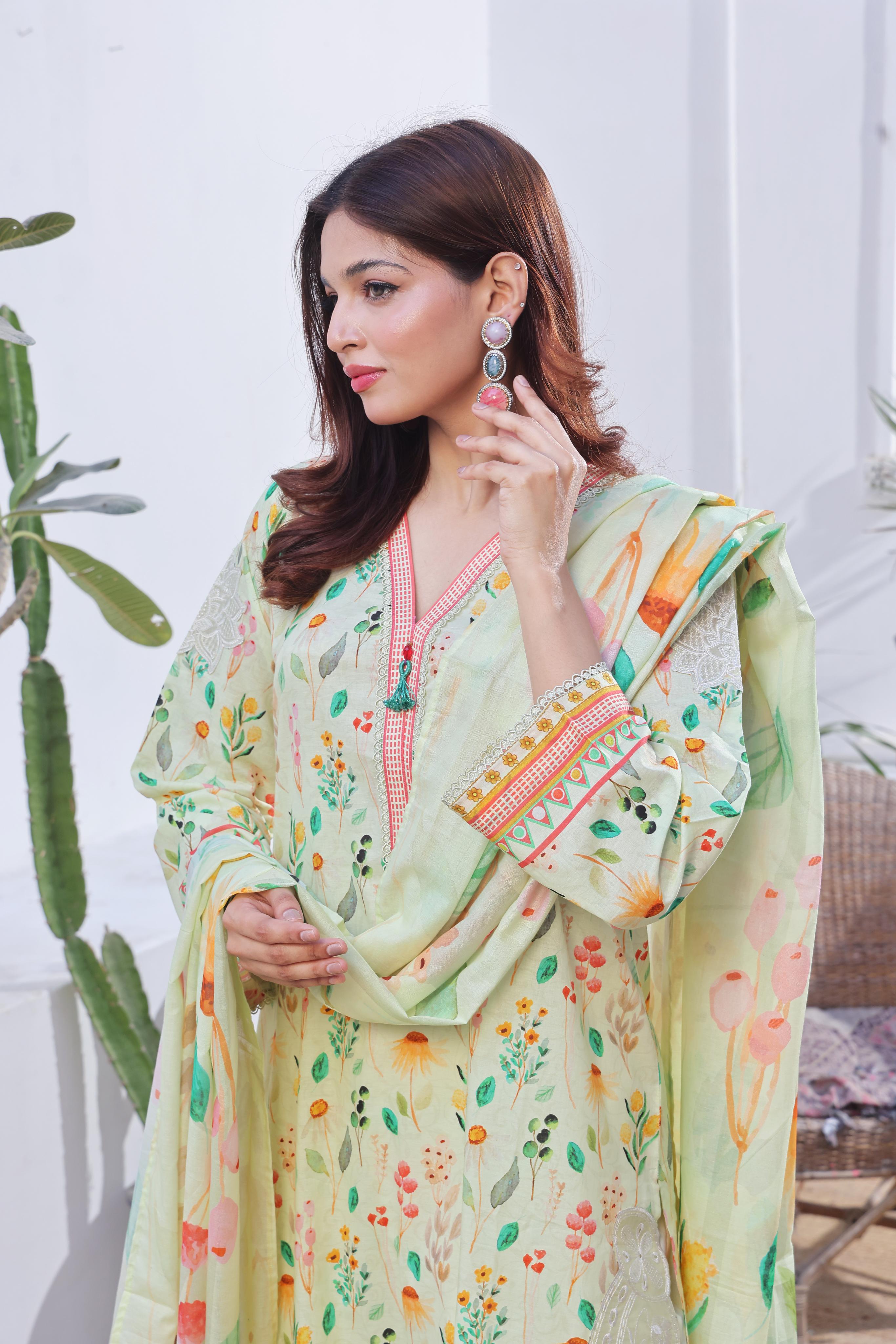 Dressline Launching New Stitched 3 Piece Emb Print Lawn Collection