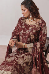 Dressline Zaha Unstitched 3-Pcs Premium Luxury Chikankari Emb Slub Digital Print Lawn Collection