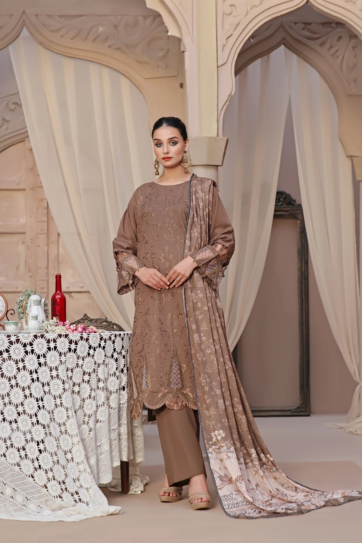 Dressline Semi Stitched 3 Pcs Emb Chikankari & Laserkari Lawn Collection