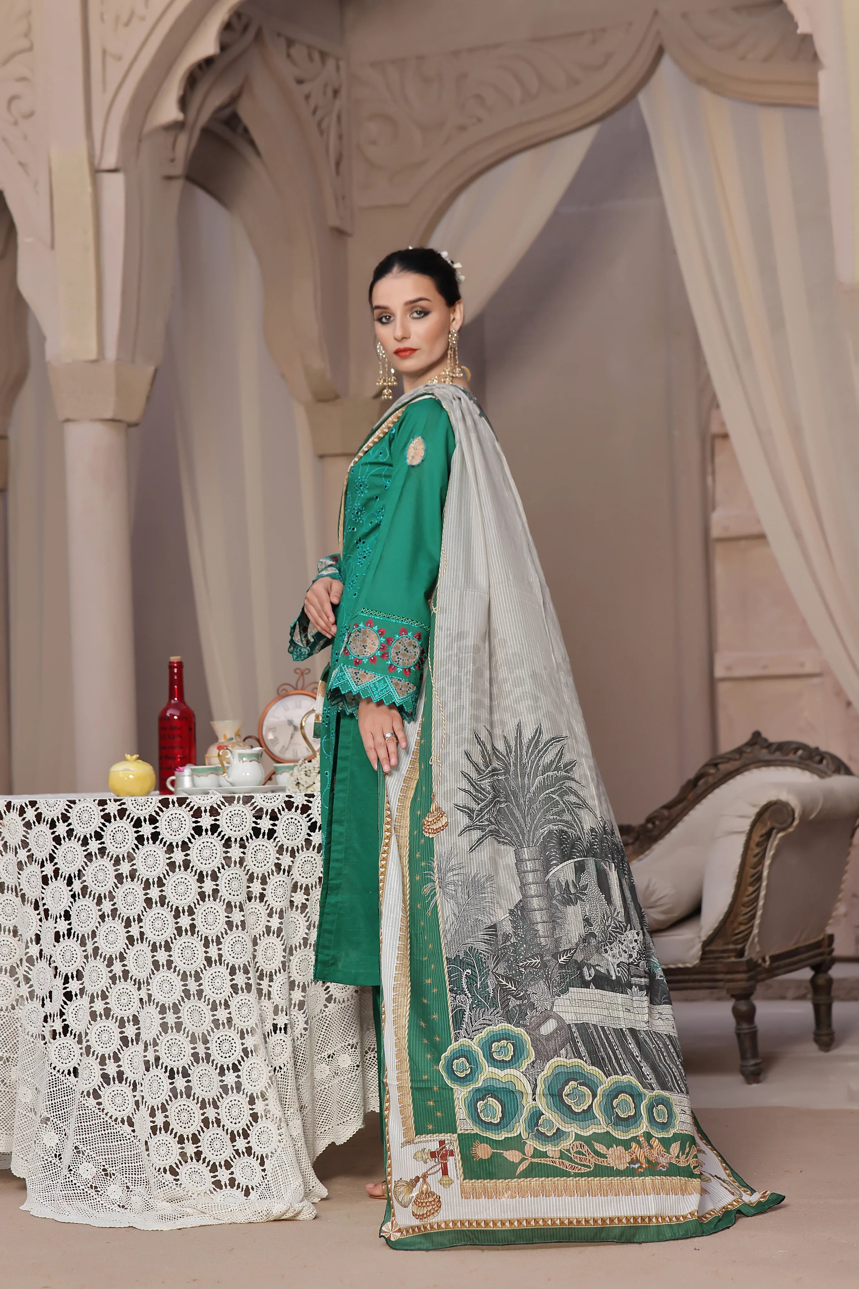 Dressline Semi Stitched 3 Pcs Emb Chikankari & Laserkari Lawn Collection