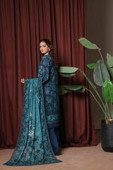 Dressline Zaha Unstitched 3-Pcs Premium Luxury Chikankari Emb Slub Digital Print Lawn Collection