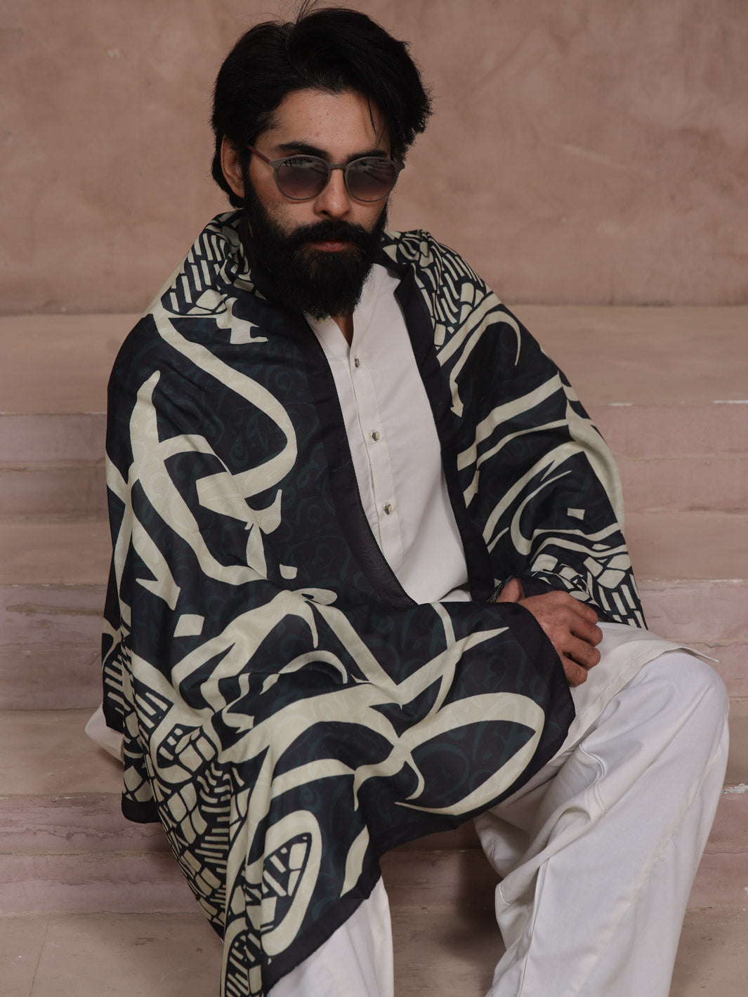 Tng By Md Men Stole Collection-Mehar Stole (Black - Men)