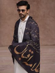 Tng By Md Men Stole Collection-Iqbal Ka Chand Stole (Black-Men)