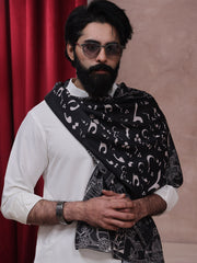 Tng By Md Men Stole Collection-Ishq Ke Tukre Stole (Black - Men)