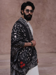 Tng By Md Men Stole Collection-Ishq Ke Tukre Stole (Black - Men)