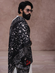 Tng By Md Men Stole Collection-Ishq Ke Tukre Stole (Black - Men)