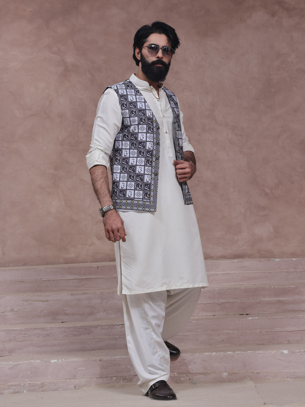 Tng My Md Men Waistcoat Collection-Huzoor  (Monochrome)
