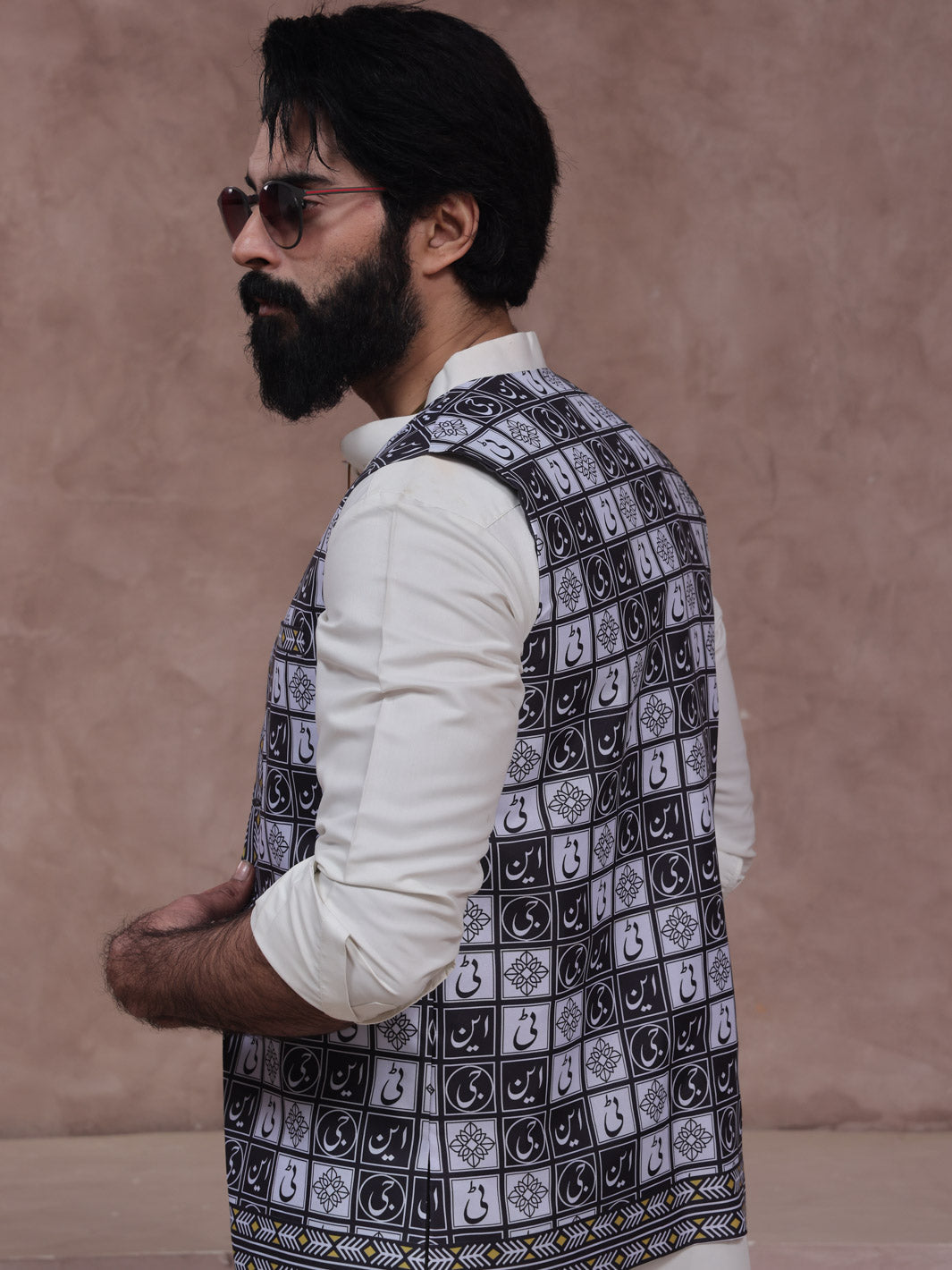 Tng My Md Men Waistcoat Collection-Huzoor  (Monochrome)
