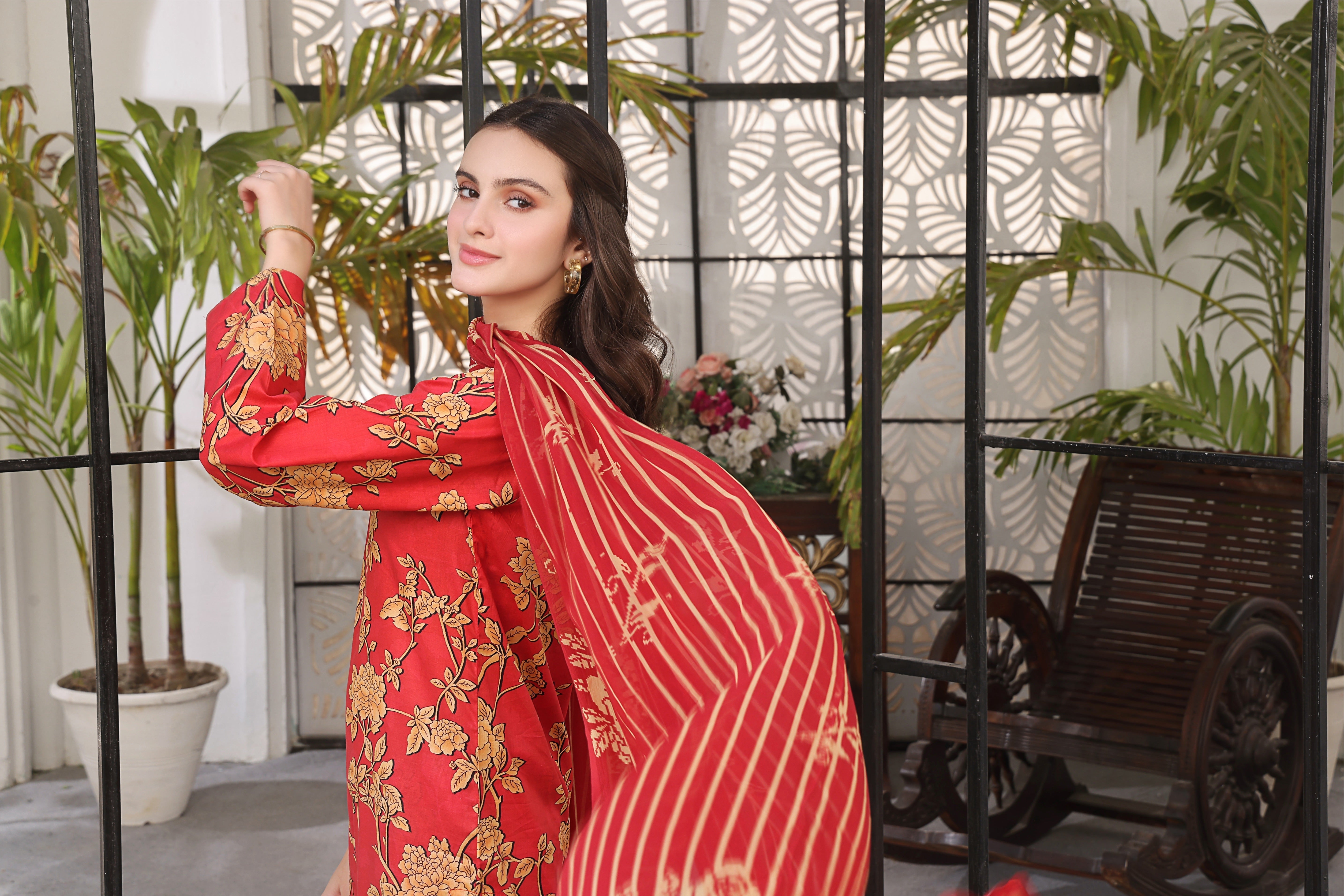Feathers Unstitched 3 Piece Summer Collection-BERRY-FT356