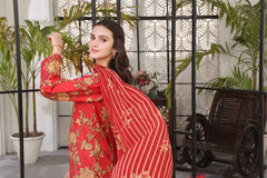 Feathers Unstitched 3 Piece Summer Collection-BERRY-FT356