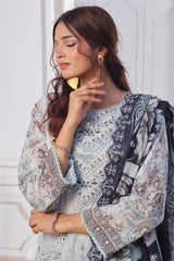 Dressline Launching New Unstitched  3 Pcs Premium Chikankari & Cutwork Emb Digital Printed Lawn Collection