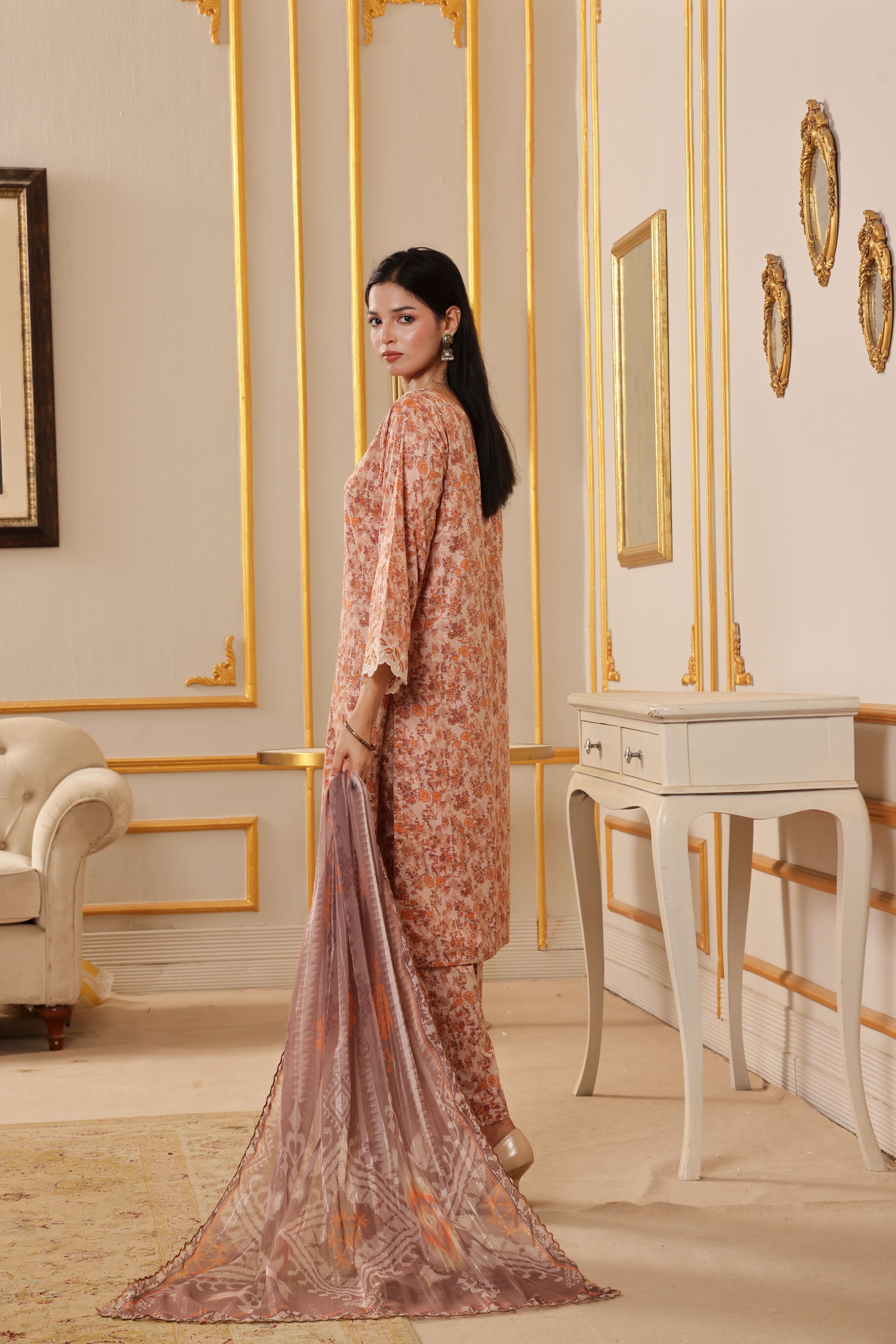Dressline Zahra New Stitched Fancy Emb Chikankari Lawn Fancy  Dupatta Collection