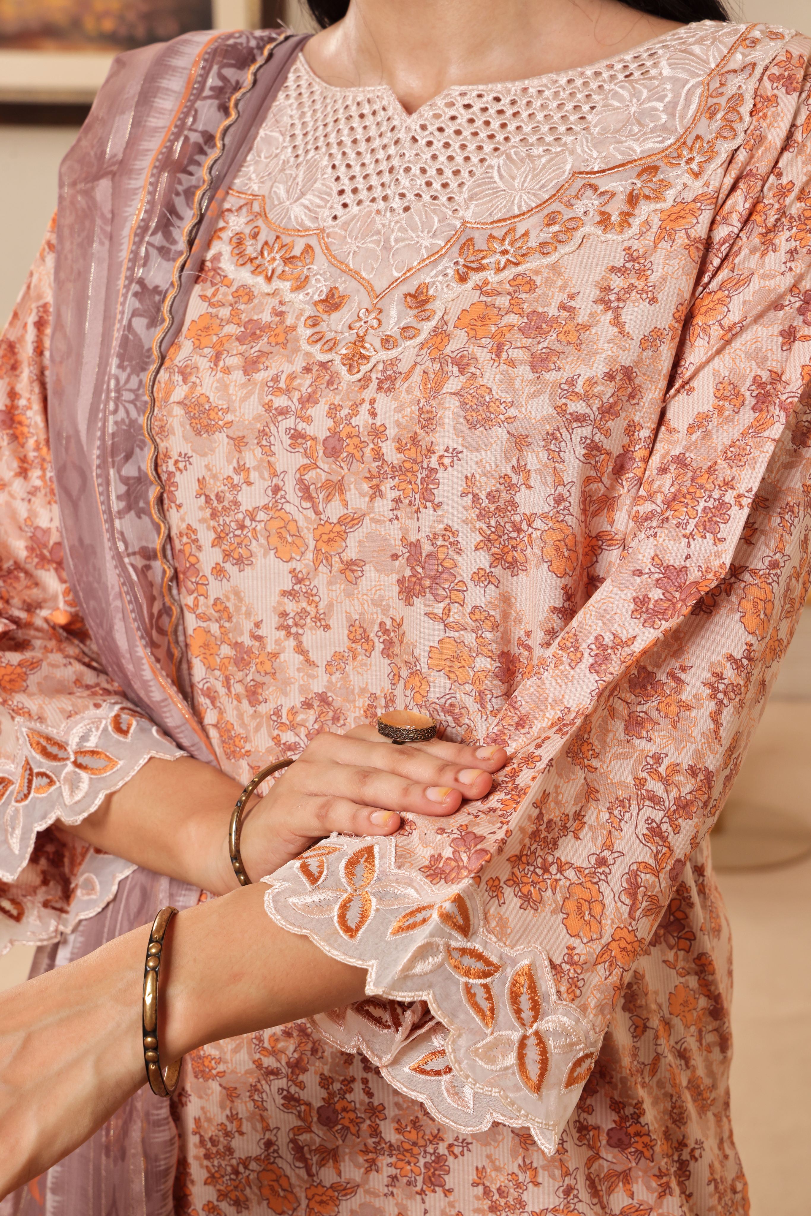 Dressline Zahra New Stitched Fancy Emb Chikankari Lawn Fancy  Dupatta Collection