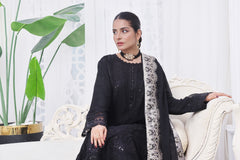 Dressline Mulberry Semi Stitched Luxury Emb Chiffon 3 Piece Suit