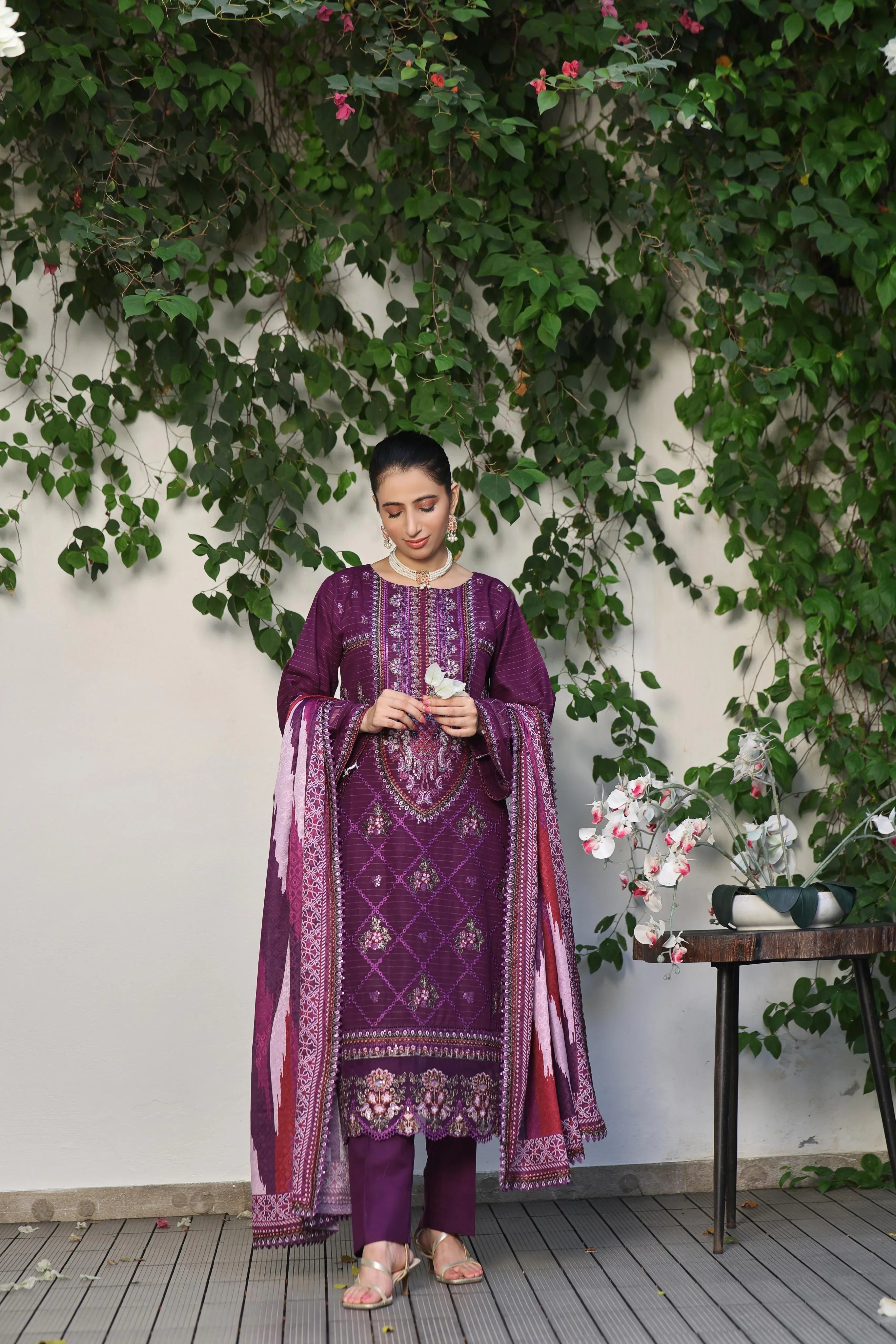 Dressline Semi Stitched 3 Pcs Luxury Emb  Khaddar Collection