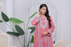 Dressline Mulberry Semi Stitched Luxury Emb Chiffon 3 Piece Suit