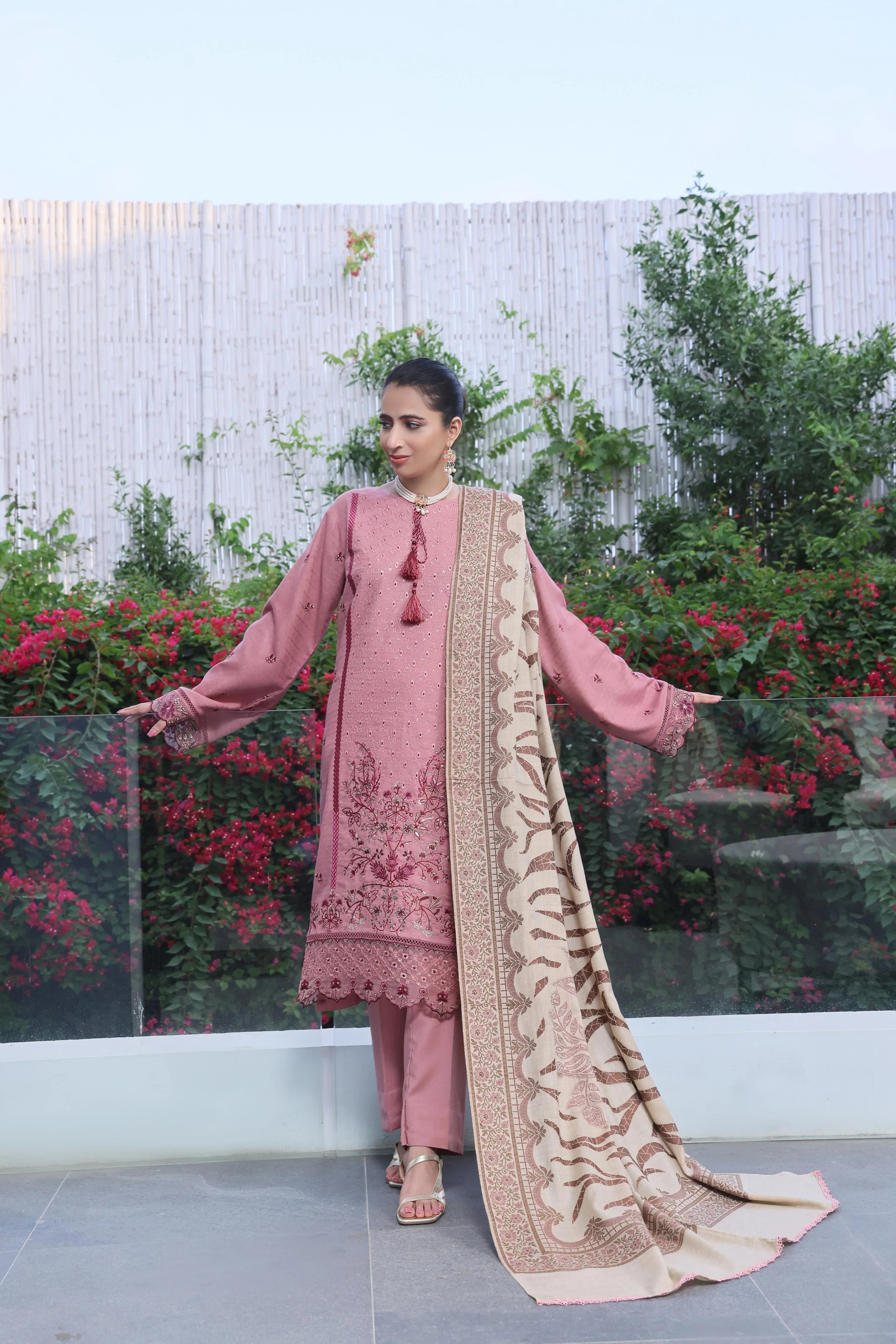 Dressline Semi Stitched 3 Pcs Luxury Emb  Khaddar Collection