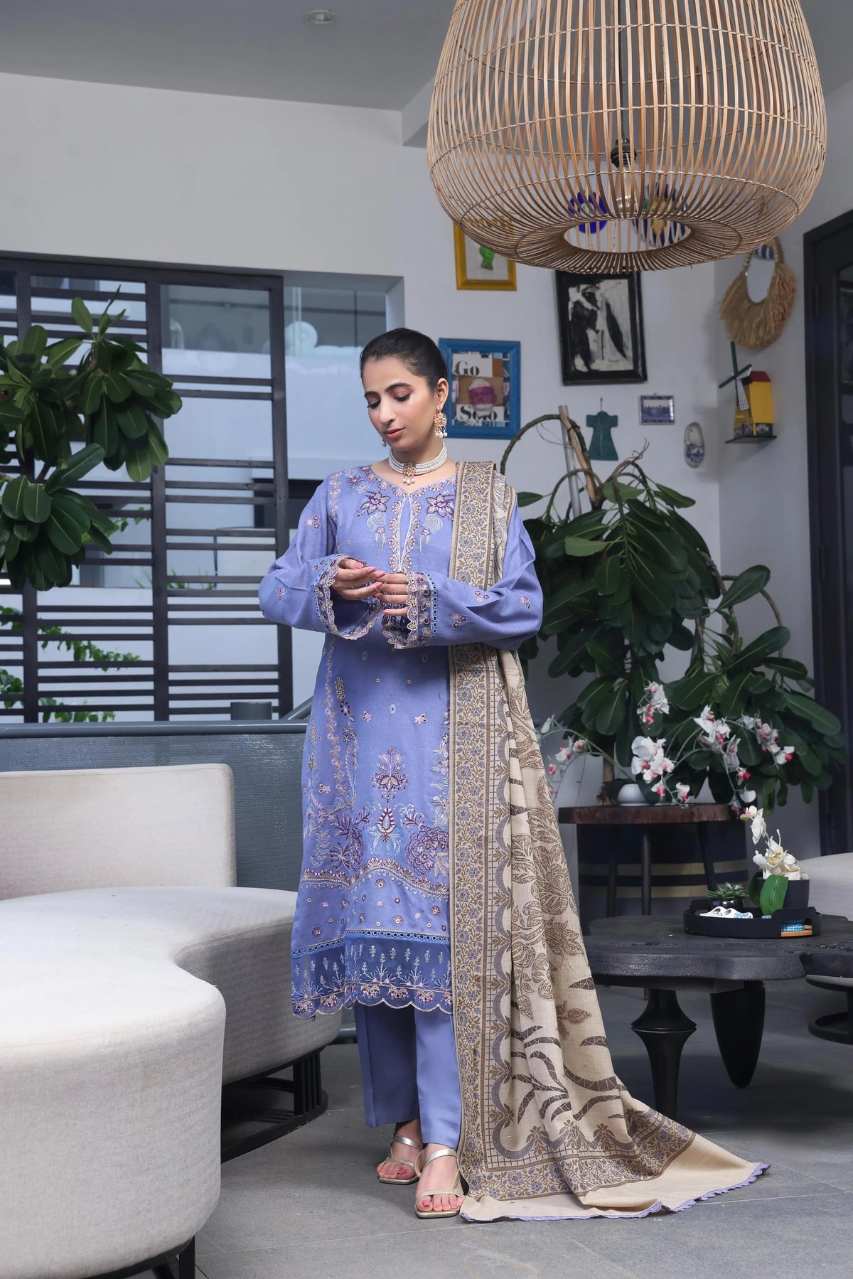 Dressline Semi Stitched 3 Pcs Luxury Emb  Khaddar Collection