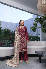Dressline Semi Stitched 3 Pcs Luxury Emb  Khaddar Collection