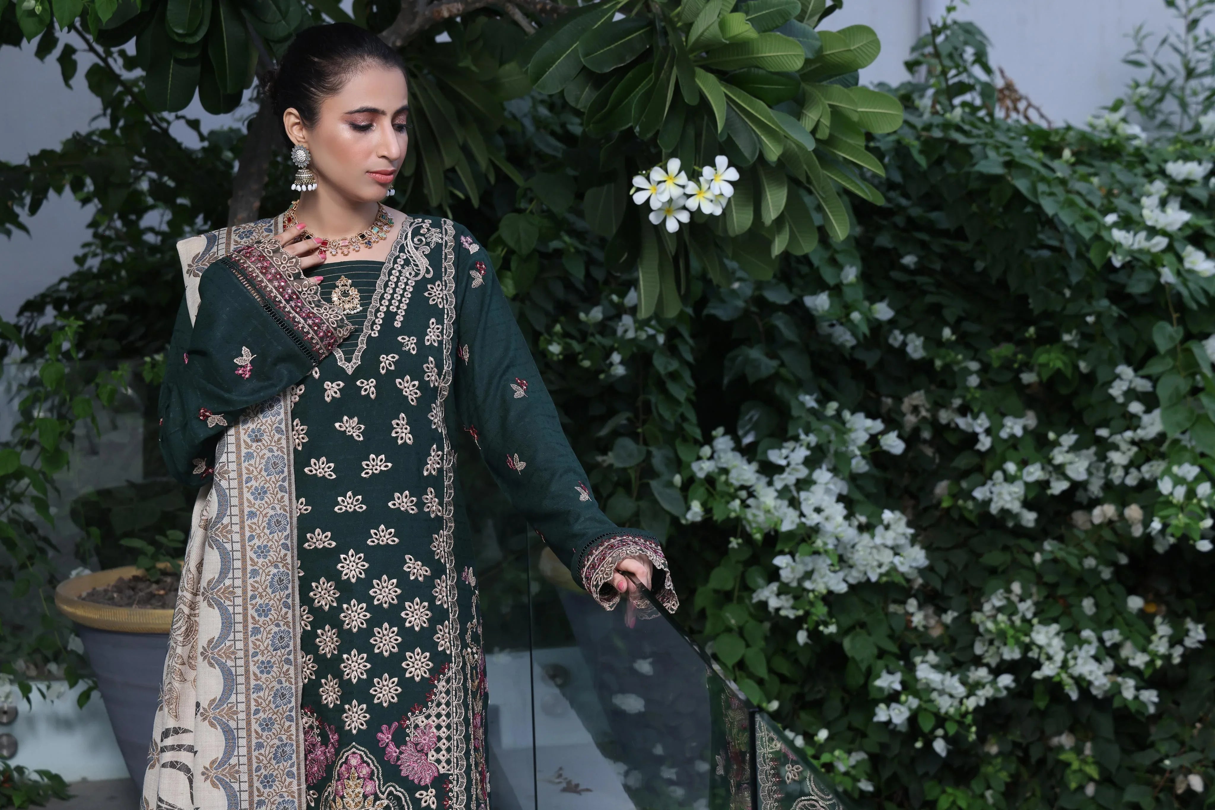 Dressline Semi Stitched 3 Pcs Luxury Emb  Khaddar Collection