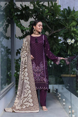 Dressline Semi Stitched 3 Pcs Luxury Emb  Khaddar Collection