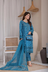 Dressline Semi Stitched 3 Pc Emb Luxury Organza Clutches Collection