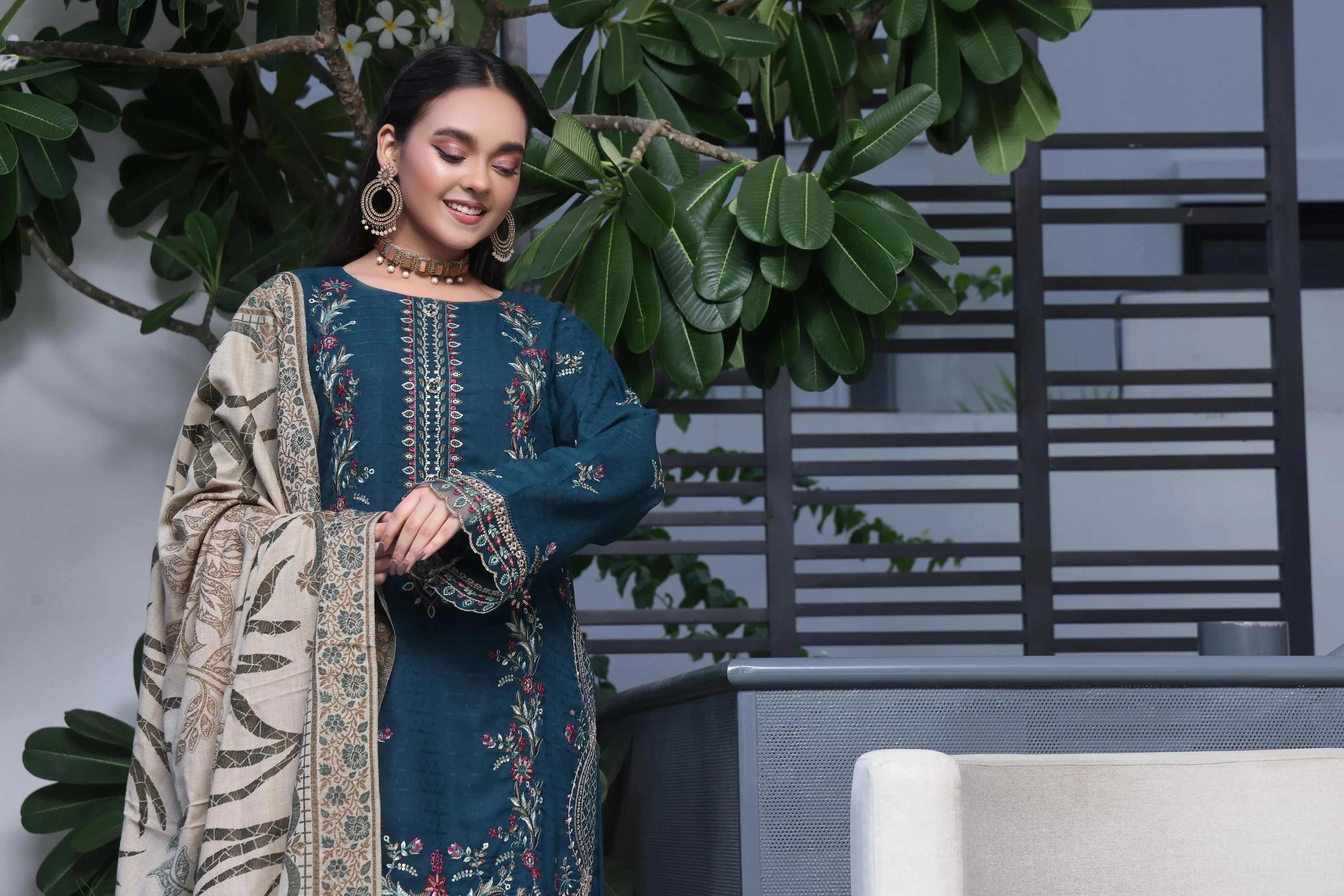 Dressline Semi Stitched 3 Pcs Luxury Emb  Khaddar Collection