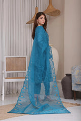 Dressline Semi Stitched 3 Pc Emb Luxury Organza Clutches Collection