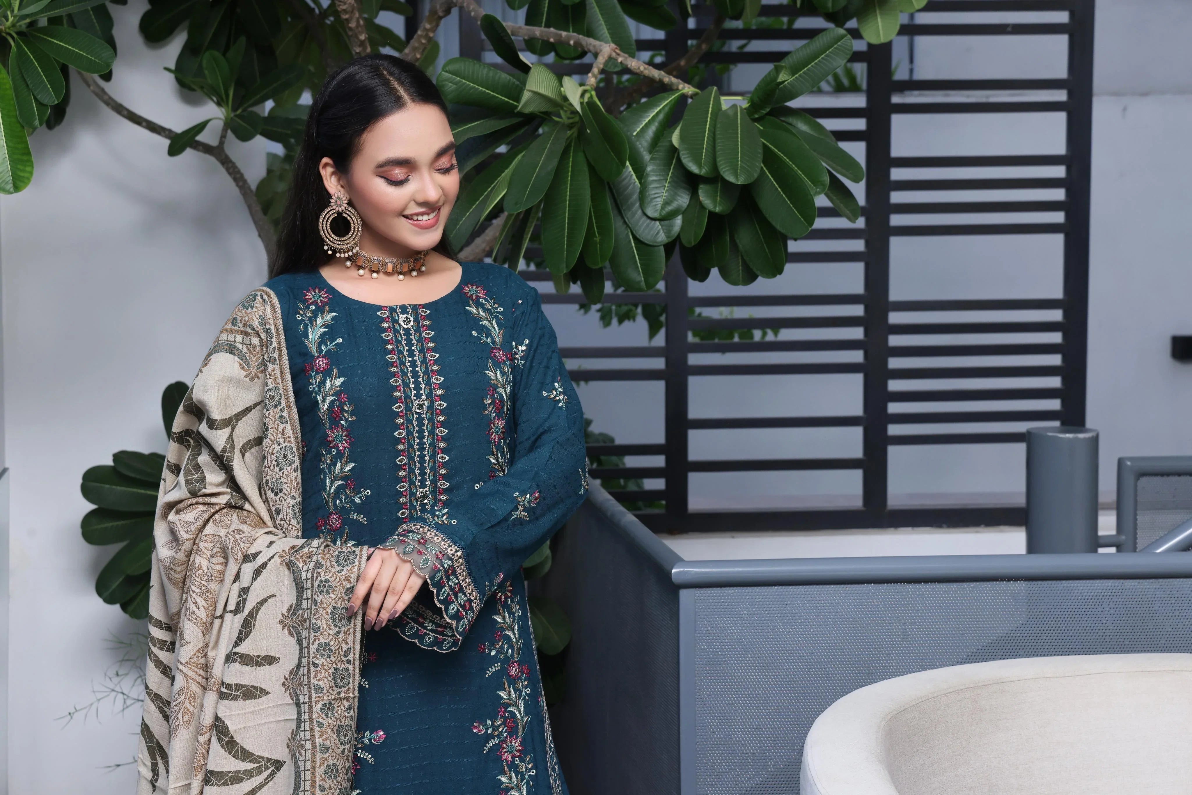 Dressline Semi Stitched 3 Pcs Luxury Emb  Khaddar Collection