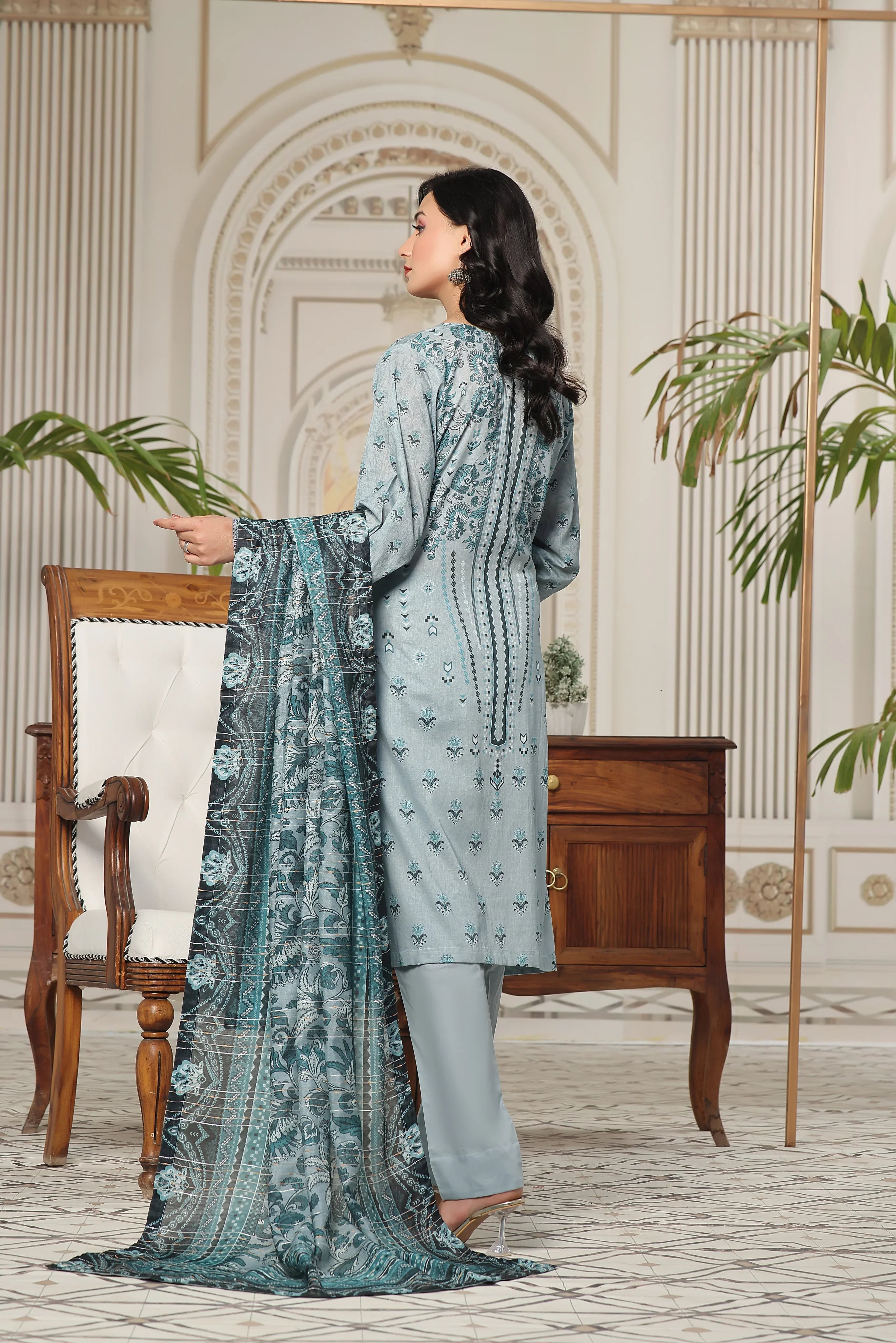 Dressline Un Stitched 3 Pcs Emb Chikankari Digital Printed Lawn Collection