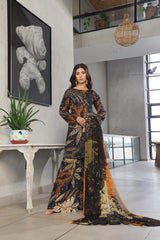Whisper Winds By Feathers Unstitched 3 Piece Lawn Collection'2025-SABLE-FT494