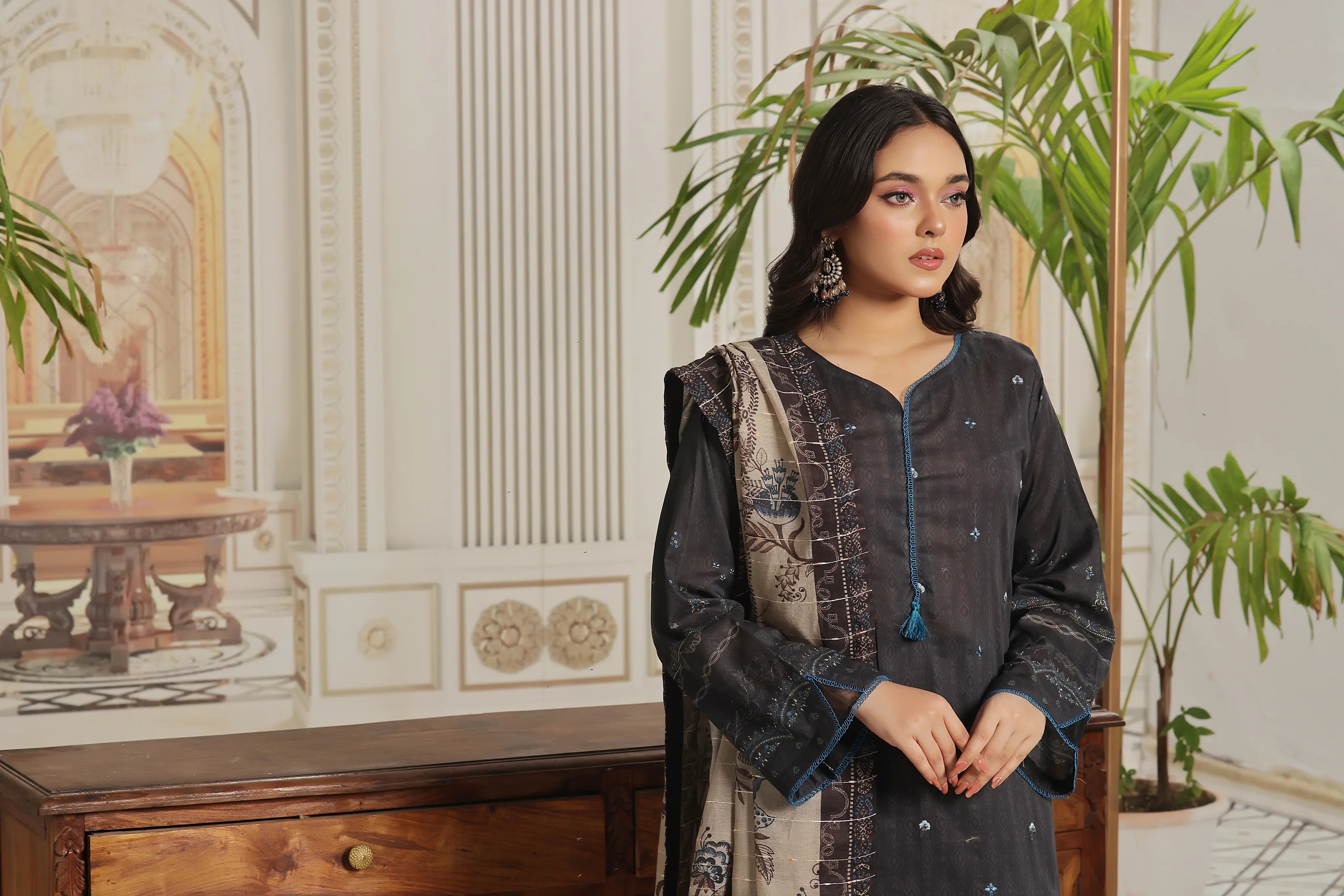 Dressline Un Stitched 3 Pcs Emb Chikankari Digital Printed Lawn Collection