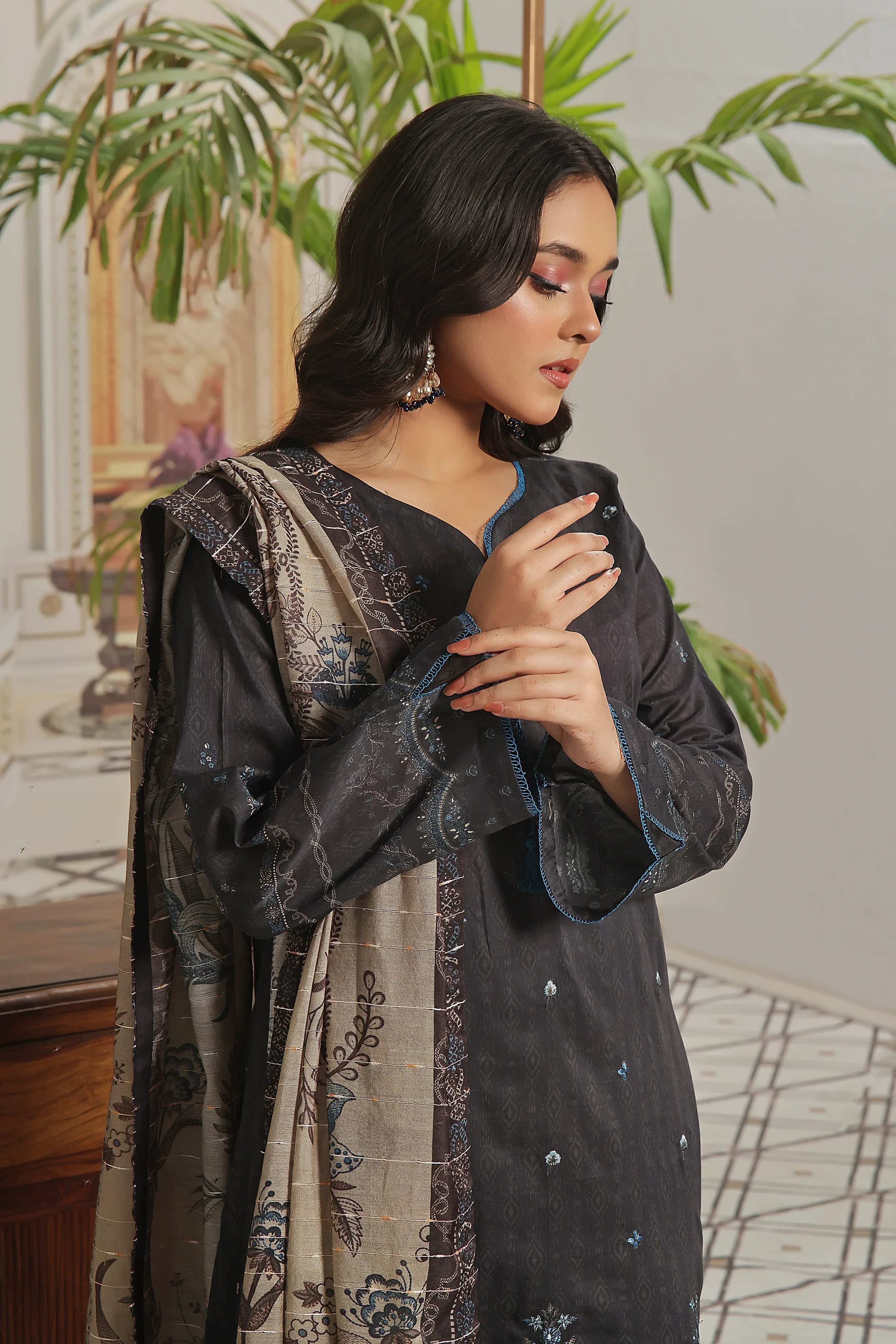 Dressline Un Stitched 3 Pcs Emb Chikankari Digital Printed Lawn Collection