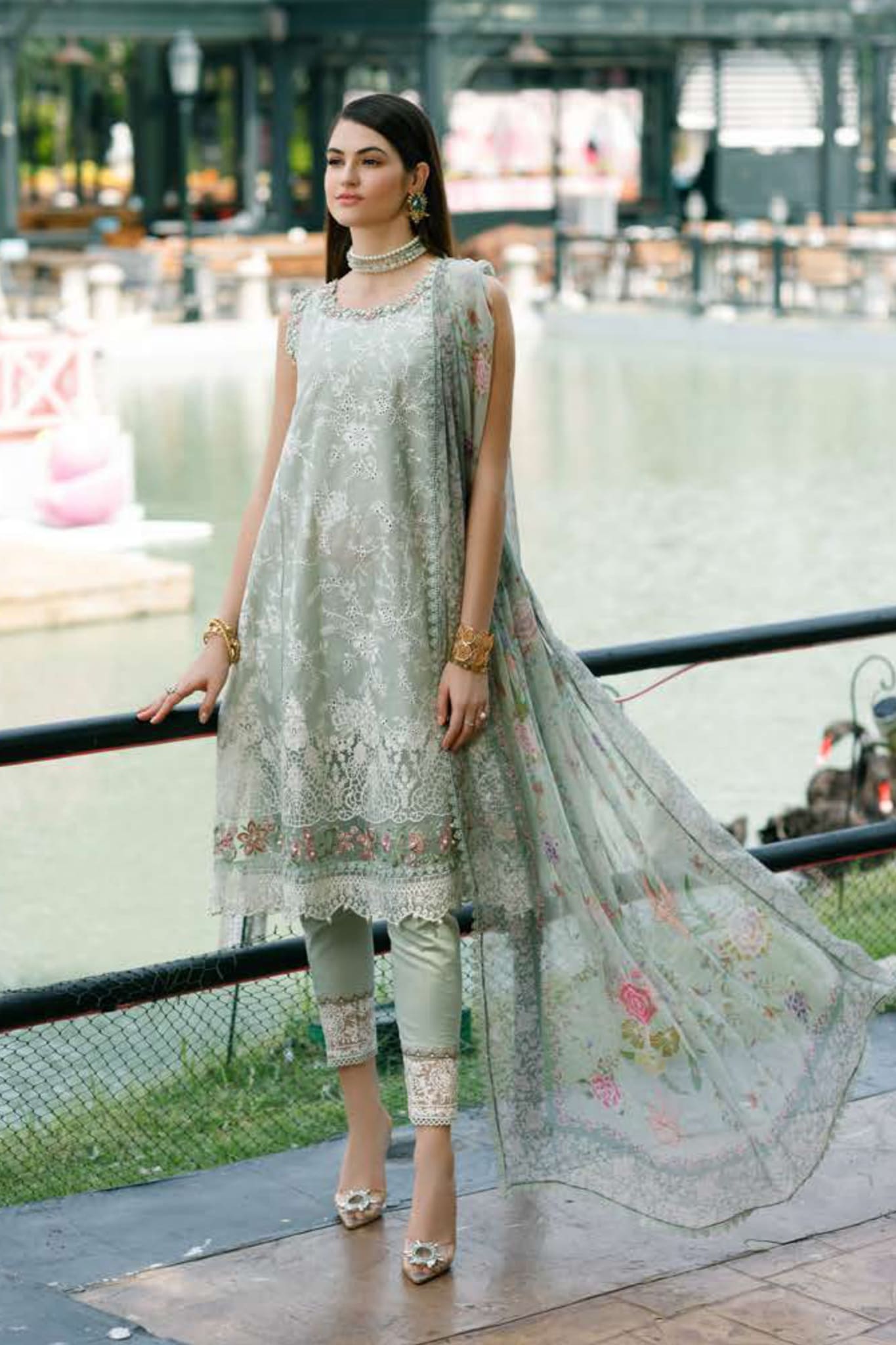 Noor by Saadia Asad Unstitched 3 Piece Eid Handwork Schiffli Laserkari Collection'2023-D-05