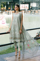 Noor by Saadia Asad Unstitched 3 Piece Eid Handwork Schiffli Laserkari Collection'2023-D-05