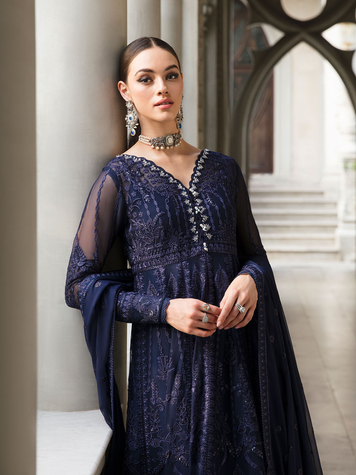 Gulaal Unstitched 3 Piece Emb Chiffon Eid Collection'2023-Maya 05