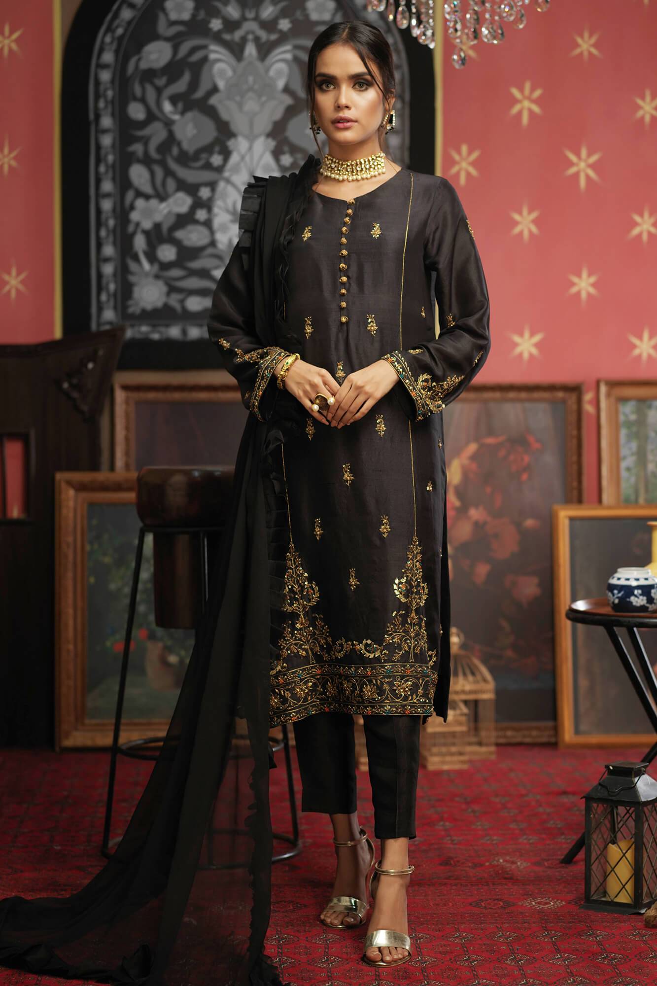 Arzish By Zaaviay Stitched Rizah (Three Piece)