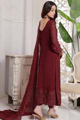 Myra By Soghat Stitched 3 Piece Luxury Emb Chiffon Collection'2025-Myra-05-Maroon