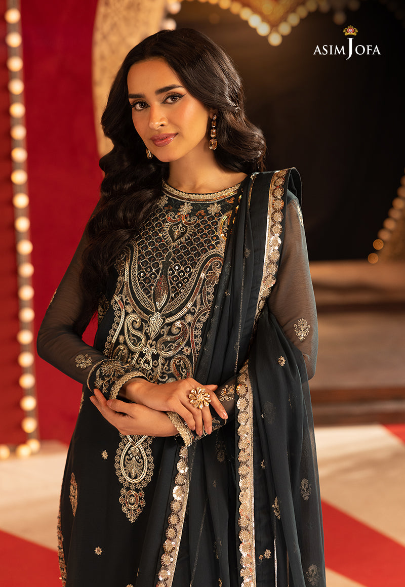 Asim Jofa Luxury Festive Drop 3 Ajllf-08 Embroidered Chiffon 3 Pcs