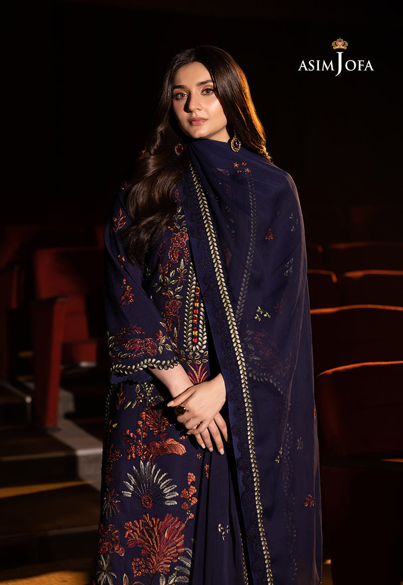 Asim Jofa Luxury Festive Drop 3 Ajllf-12 Embroidered Chiffon 3 Pcs