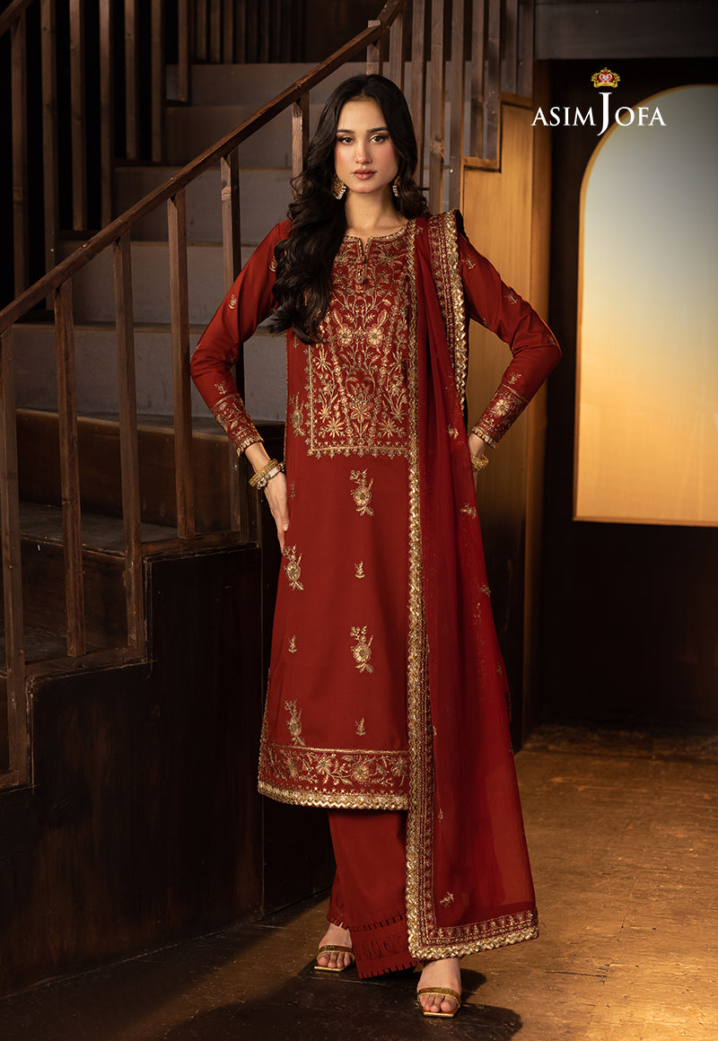 Asim Jofa Luxury Festive Drop 3 Ajllf-18 Embroidered Silk 3 Pcs