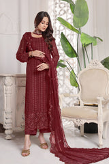 Myra By Soghat Stitched 3 Piece Luxury Emb Chiffon Collection'2025-Myra-05-Maroon