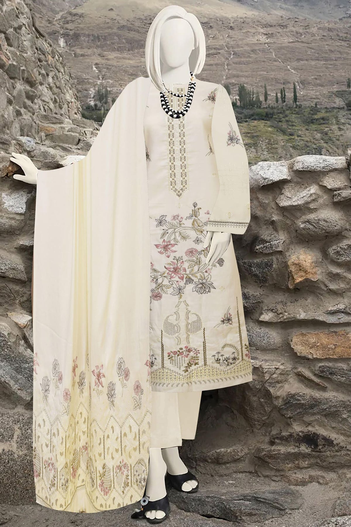 Rashk e Qamar by Javed Arts Unstitched 3 Piece Leather Winter Collection'2022-RL-05