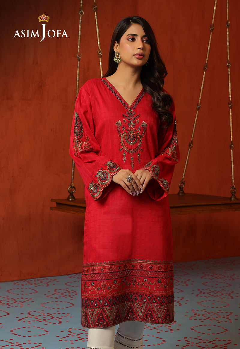 Asim Jofa Tara Sitara Ajtm-14 - Embroidered Self Jacquard 1 Pc