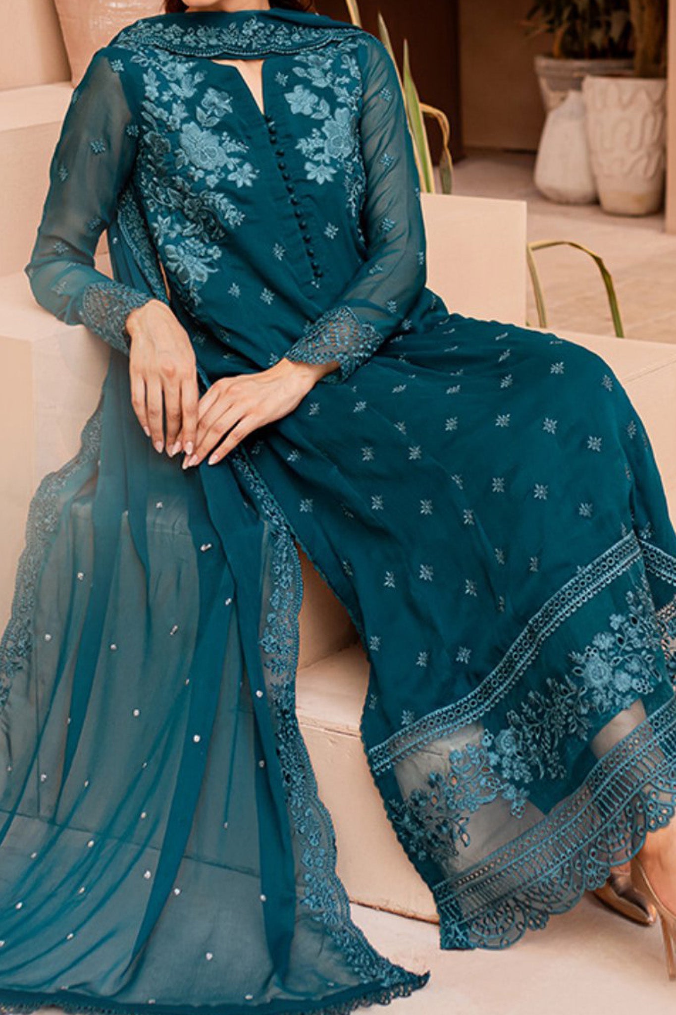 Ensembles By Azure Unstitched 3 Piece Festive Formals Eid Edit Collection'2024-06-Caribbean Charm