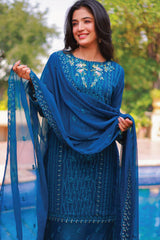 Aks By Guzel Stitched 3 Piece Festive Formals Chiffon Collection'2024-06-Shaam